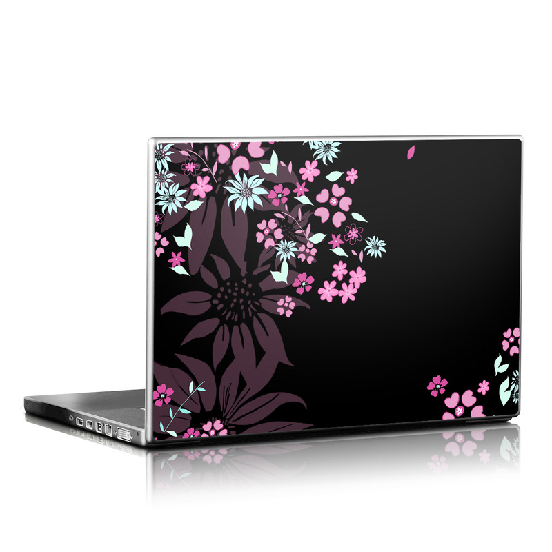 Dark Flowers Laptop Skin Covers Any Laptop custom size for your